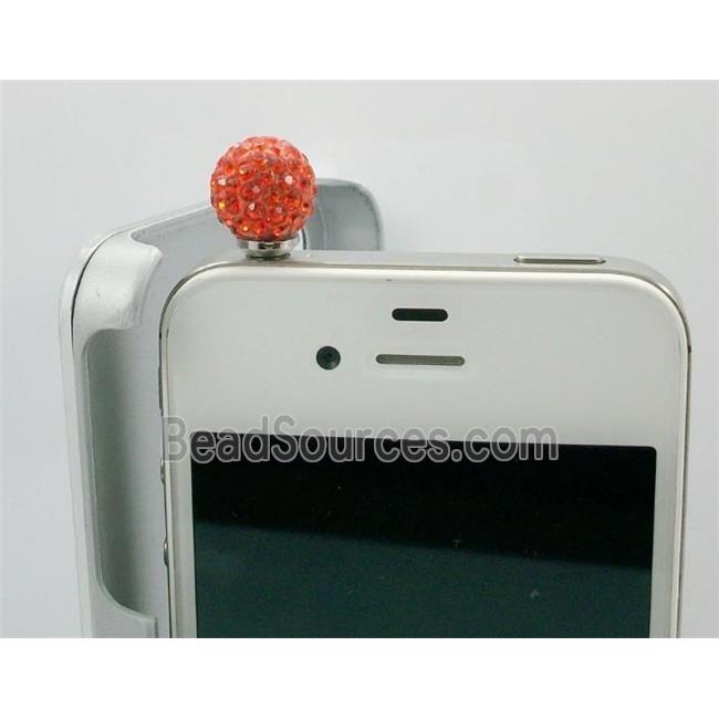 Earphone Jack Dust Cap Plug with Rhinestone, mixed