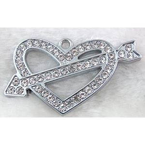 Platinum Plated Jewelry Pendant Enchase Rhinestone