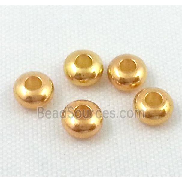 copper rondelle spacer beads, gold plated