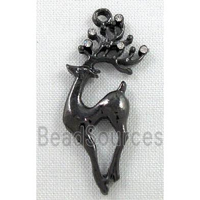 alloy pendant with rhinestone, Wapiti, black