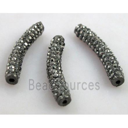 bracelet bar alloy spacer tube with rhinestone