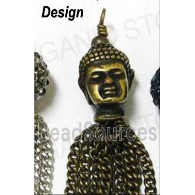 alloy spacer bead, buddha, anti-bronze