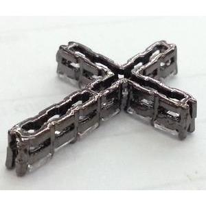 copper bead with zircon, cross, black