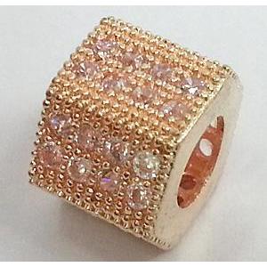 copper bead with zircon, light-gold