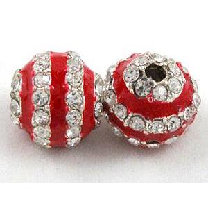 enamel alloy bead, rhinestone