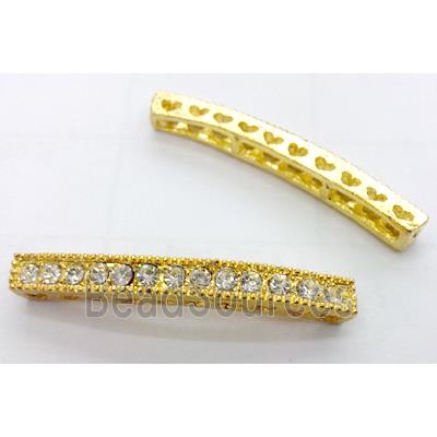 bracelet bar, alloy with Rhinestone, gold