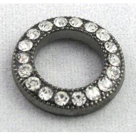 bracelet bar, alloy ring with rhinestone, black