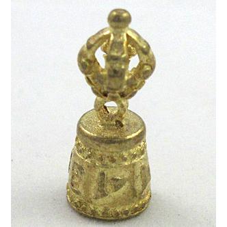 copper Phurba pendant, bell, brass