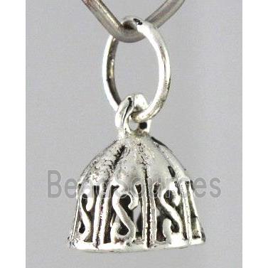 alloy pendant, antique silver, lotus