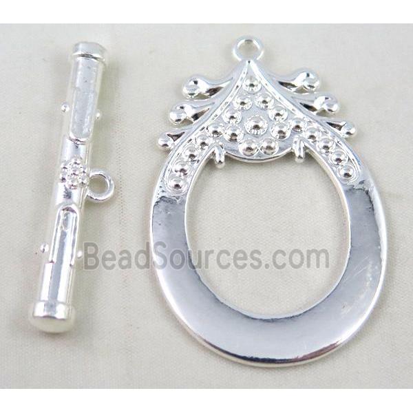 alloy toggle clasps, silver plated