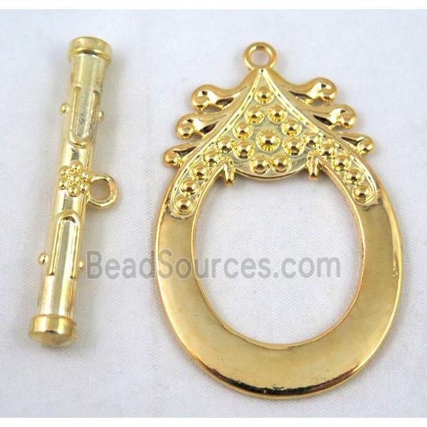 alloy toggle clasps, gold plated