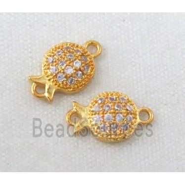 zircon, copper connector, gold plated