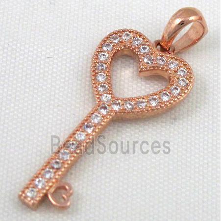 Zircon, copper pendant, red copper