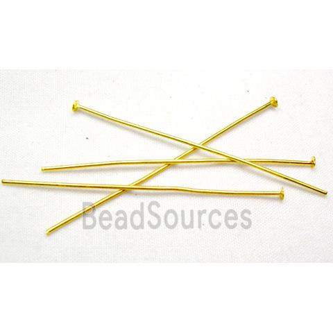 Tack HeadPin, iron, gold plated