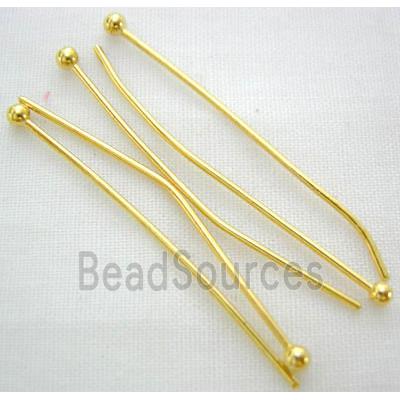 round HeadPins, copper, gold plated