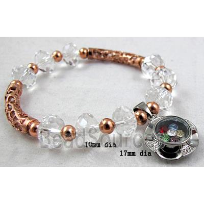 Chinese Crystal Glass Bracelet, stretchy, clear