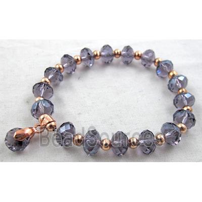 Chinese Crystal Glass Bracelet, stretchy