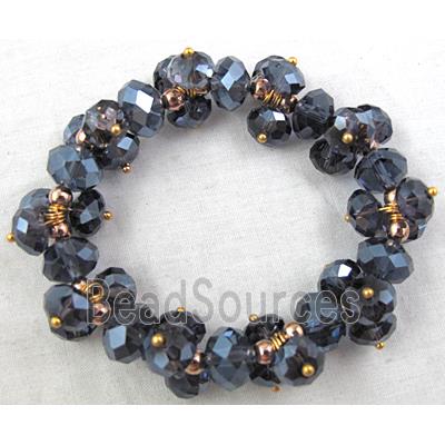 Chinese Crystal Glass Bracelet, stretchy