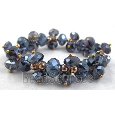 Chinese Crystal Glass Bracelet, stretchy