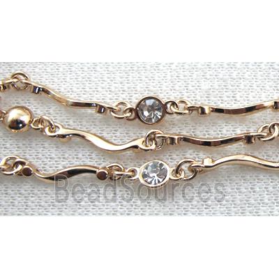 14k Gold Plated Alloy Bracelet, Nickel Free, Lead Free