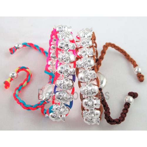 mix Friendship Bracelets, skull, resizable, hand-made