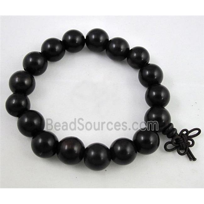 black ebony wood bracelet, stretchy