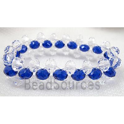 Chinese Crystal Glass Bracelet, stretchy