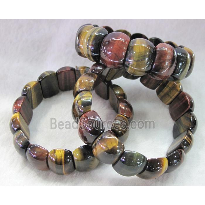 rainbow Tiger eye stone bracelet, AA grade, stretchy