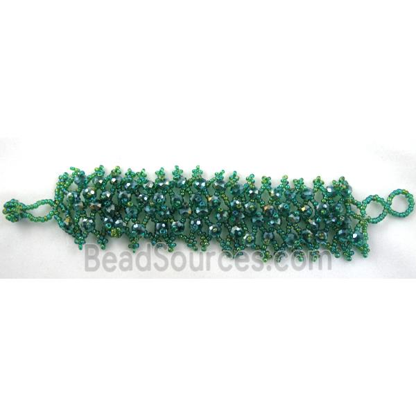 Chinese Crystal glass Bracelet, seed glass bead