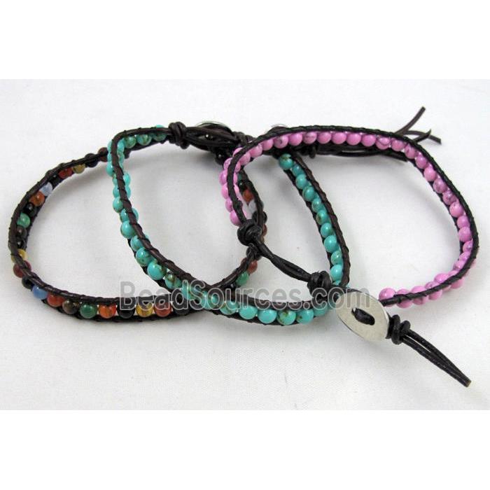mixed handmade fashion gemstone wrap bracelet
