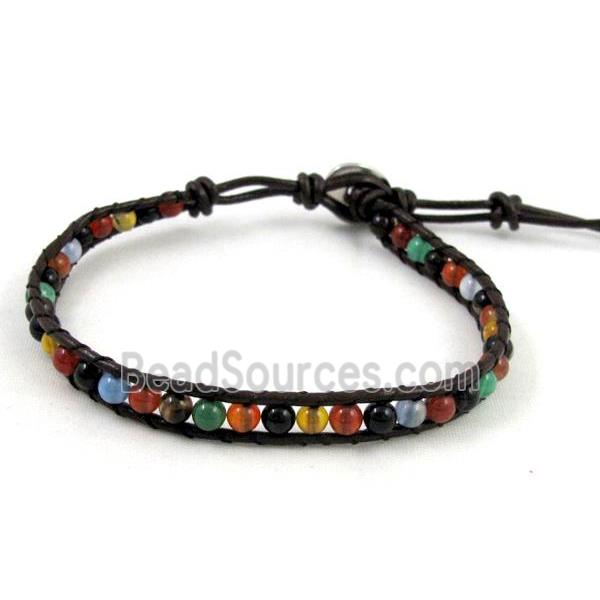 mixed handmade fashion gemstone wrap bracelet