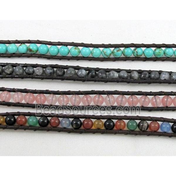 mixed handmade fashion gemstone wrap bracelet