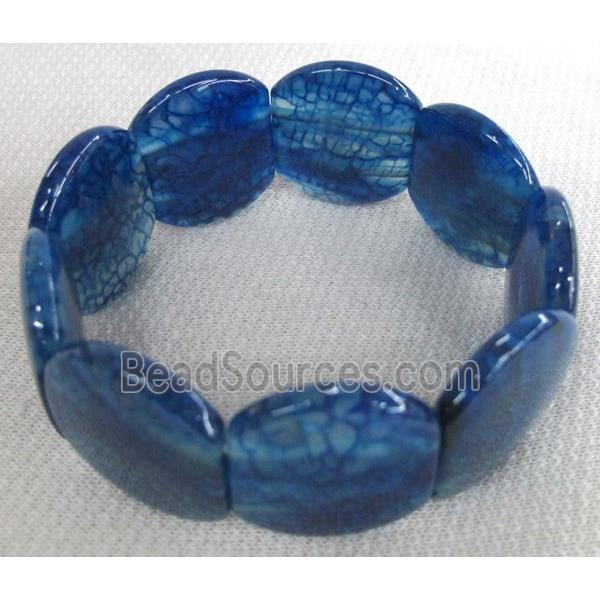 agate bracelet, stretchy, blue