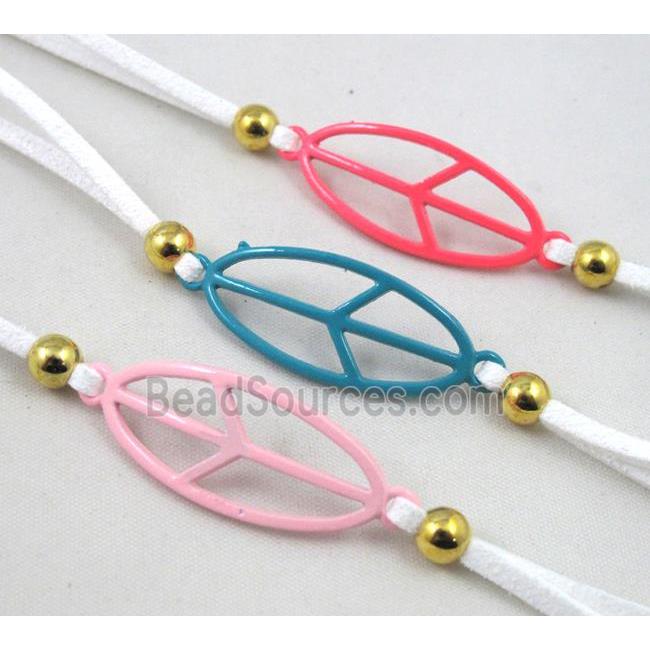 handmade bracelet with suede, enamel alloy