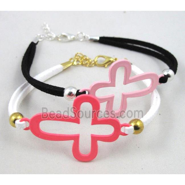 handmade bracelet with suede, enamel alloy