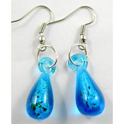 Blue Drip Lampwork Fashion Earring