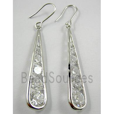 White CZ Diamond Earrings, Nickel Free