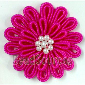 Crochet Handcraft Flower, Hot Pink