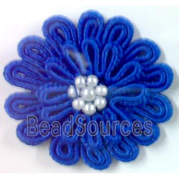 Crochet Craft Flower, Blue