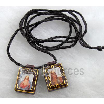 fashion necklace with plastic photo pendant