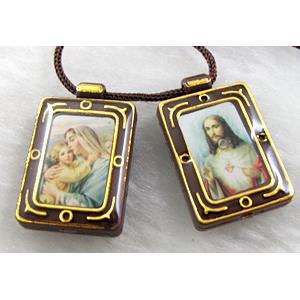 fashion necklace with plastic photo locket pendant