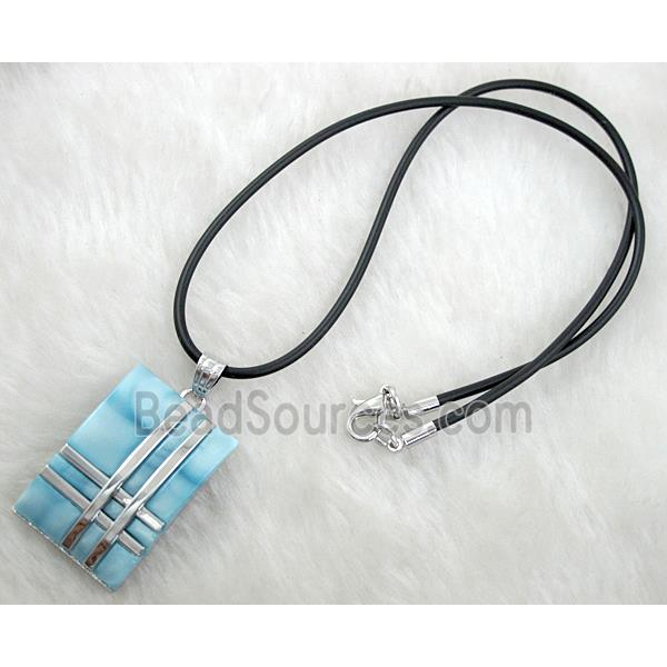 Acrylic Necklace, alloy, rubber cord