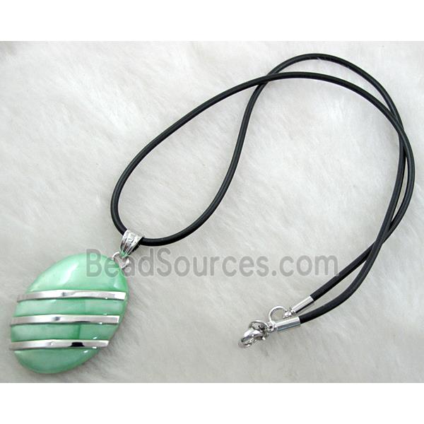 Acrylic Necklace, alloy, rubber cord