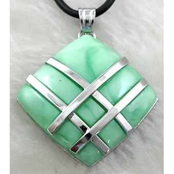 Acrylic Necklace, alloy, rubber cord