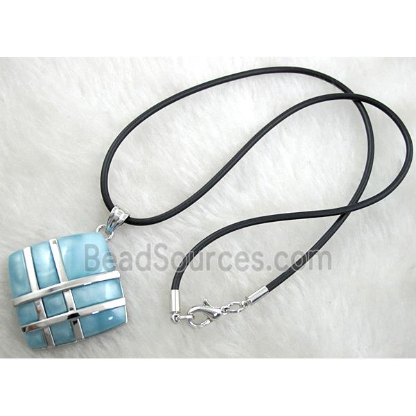 Acrylic Necklace, alloy, rubber cord