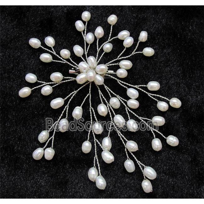 handmade brooch with freshwater pearl beads