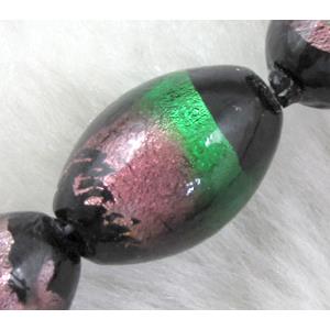 Rice dichromatic Foil Glass Lampwork Bead