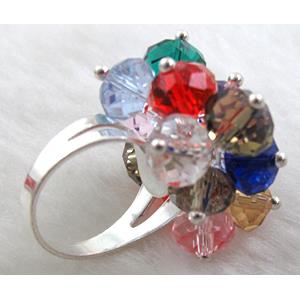 handcraft Crystal glass ring, Colorful