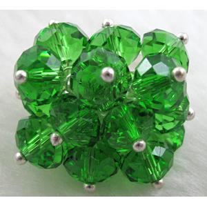 handcraft Crystal glass ring, green