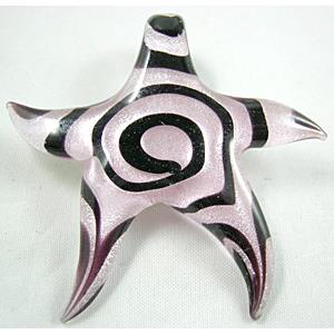 Mix Handmade Foil Glass Swirl starfish pendant